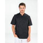 Snv veste de cuisine noire mixte manches courtes cookie