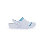 Nord ways sabot de travail souple mado en cuir souple blanc et bleu