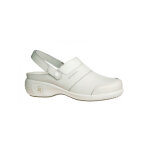 Safety jogger sabot hospitalier  talon en cuir blanc