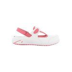 Safety jogger sabot h�pital en cuir blanc et rose avec bride r�glable oxypas carly