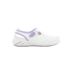 Sabot m�dical en cuir safety jogger blanc et parme lina