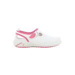 Sabot m�dical en cuir safety jogger blanc et rose lina