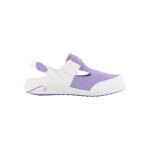 Sabot m�dical src en cuir et lycra blanc et parme safety jogger aliza