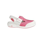 Sabot m�dical src en cuir et lycra blanc et rose aliza safety jogger