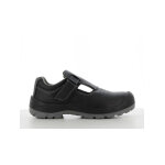 Safety jogger sandale en cuir respirante avec fermeture velcro noir