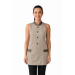 Tablier de cuisine beige clair unisexe col mao isacco