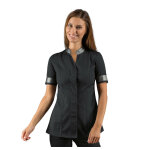 Tunique esth�ticienne noire et argent manches courtes isacco