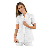 Tunique m�dicale blanche col mao manches courtes isacco