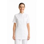 Tunique m�dicale blanche coton stretch manches courtes isacco