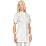 Tunique m�dicale blanche coton stretch manches courtes isacco