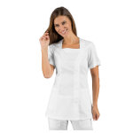Tunique m�dicale blanche manches courtes isacco