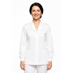 Tunique m�dicale blanche polyester � poignets tricots isacco