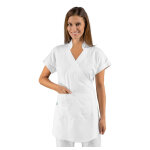 Tunique m�dicale kimono blanc manches courtes isacco pas ch�re