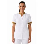 Tunique m�tiers de sant� blanc et dor� col mao�isacco
