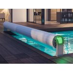 Abri blue volet piscine open aro : 6. 00 x 3. 03 m maxi + connect + led