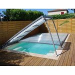 Abri piscine en kit : plat amovible pour piscine 8 x 4 m (8. 40 x 4. 30 m)