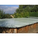 Bche  barres piscine bois luxe cerland 505 cm