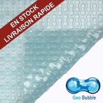 B�che � bulle sol guard piscine rect de 10 x 5 m bord�e 4 cot�s