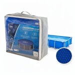 B�che solaire 2, 1 x 4, 4 m bleue fonc� 180 � piscine tubulaire 2, 2 x 4, 5 m