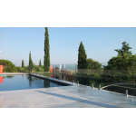 Barrire pacific de 1. 00 m entre axes avec poteau platine, verre, acc.