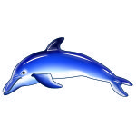Dcoration auto - collante daulphin bleu
