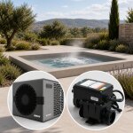 Distripool pack chauffage spa 3 k w : pompe � chaleur + r�chauffeur �lectrique