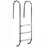Echelle inox droite 3 marches + marches plastiques