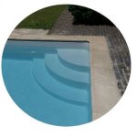 Escalier 1 / 4 cercle sous liner : 3 marches : diam 1. 30 x 0. 90 m h Escalier 1 / 4 cercle sous liner : 3 marches : diam 1. 30 x 0. 90 m h