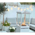Foyer extrieur chauffant jardin sunwood marino - blanc
