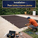 Installation b�che � barres piscine - 34 - montpellier