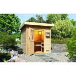 Karibu sauna extrieur toit plat torge brut