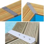 Kit 4 enjoliveurs margelles ubbink alu 45 piscine bois rectangulaire