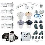 Kit balno bton 4 buses + booster 2 cv pour piscine liner : gris fonc