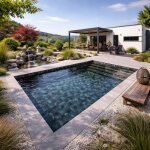Kit luxe bloc polystyr�ne 7 x 3 x 1. 50 m : avec liner pierre de bali : basalt