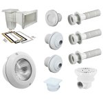 Kit pi�ces � sceller liner easyline blanc 8 x 4 m + avec lampe led