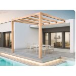 Pergola jardin adoss� en bois : burgos : 300 x 300 cm