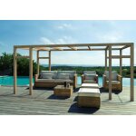 Pergola jardin adoss� en bois : granada : 500 x 400 cm