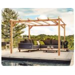 Pergola jardin adoss� en bois : linares : 400 x 400 cm