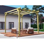 Pergola jardin en bois massif : madrid : 510 x 420 cm