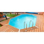 Piscine azura 355x490 - h130cm - liner bleu 75 / 100me