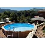 Piscine b�ton aspect bois naturalis : d�cagonale 4. 93 m