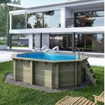 Piscine bois nemo 4. 30 x 3. 00 - h. 1. 18 m - altanka - bleu clair