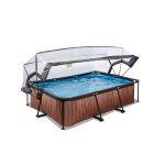 Piscine enfant wood 200x150x65 cm + filtre  cartouche + dme