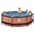 Piscine enfant wood ronde : ø300x76cm + filtre à cartouche Piscine enfant wood ronde : ø300x76cm + filtre à cartouche
