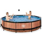 Piscine enfant wood ronde : 360x76cm + filtre  cartouche