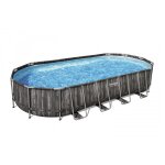 Piscine ovale bestway power steel : 732 x 366 x 122 cm - bois