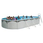 Piscine hors sol ovale 550 x 366 cm x 120 cm h + filtre  sable de 4. 5 m3 / h