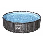 Piscine tubulaire power steel ronde bois rustique : 427 x 107 cm Piscine tubulaire power steel ronde bois rustique : 427 x 107 cm