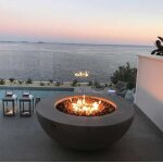 Table basse brasero � gaz elementi : lunar bowl