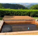 Terrasse mobile pour piscine 4. 00 x 8. 00 m : plateau largeur (4. 10 x 8. 40 m)